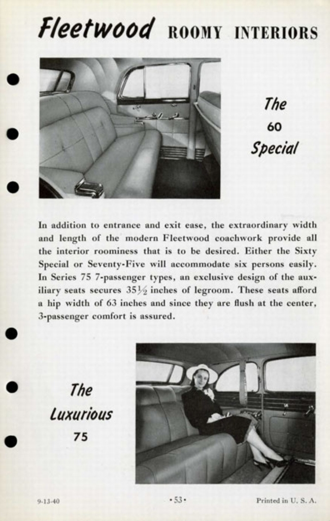 1941 Cadillac Salesmans Data Book Page 90